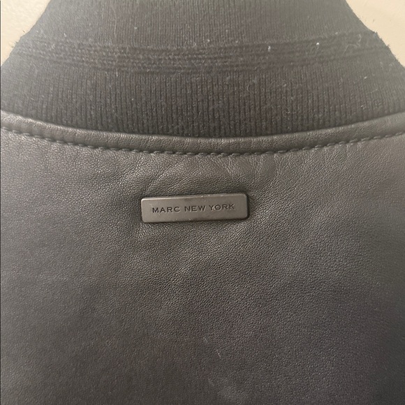 Marc New York Summit Leather Bomber Jacket - Picture 7 of 13
